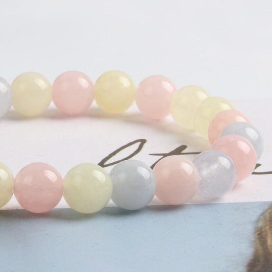 Pastel Harmony Natural Gemstone Bead Bracelet