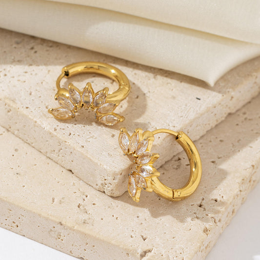 Bloom Crystal Huggie Hoop Earrings