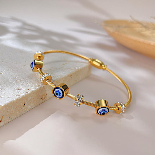 Evil Eye Bracelet | 18K Gold Plated Adjustable Bracelet|