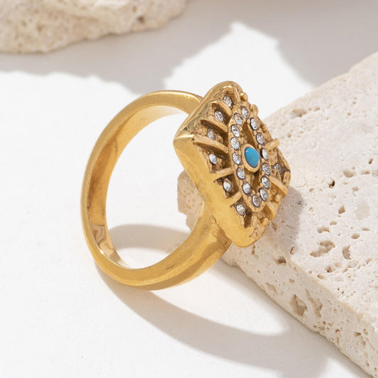 Golden Nazar Evil Eye Statement Ring