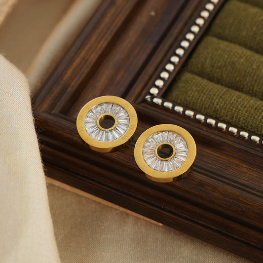 Eternal Time Roman Dial Stud Earrings