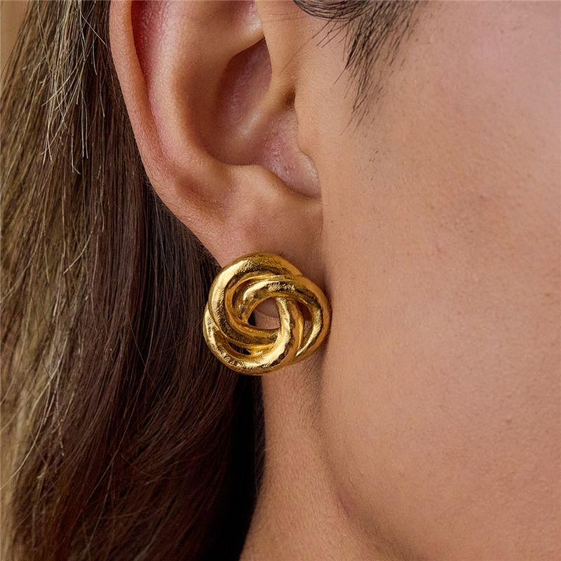 Golden Knot Stud Earrings