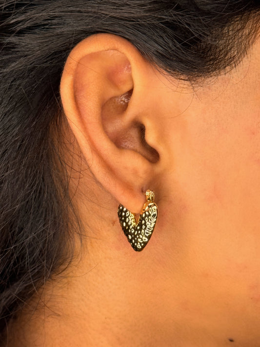 Hammered Heart Hoops