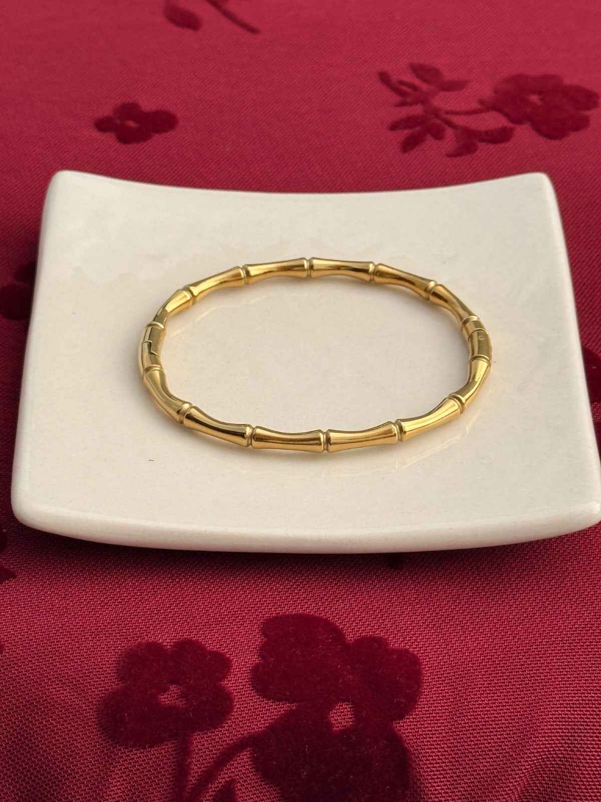 Bamboo Link Gold Bangle