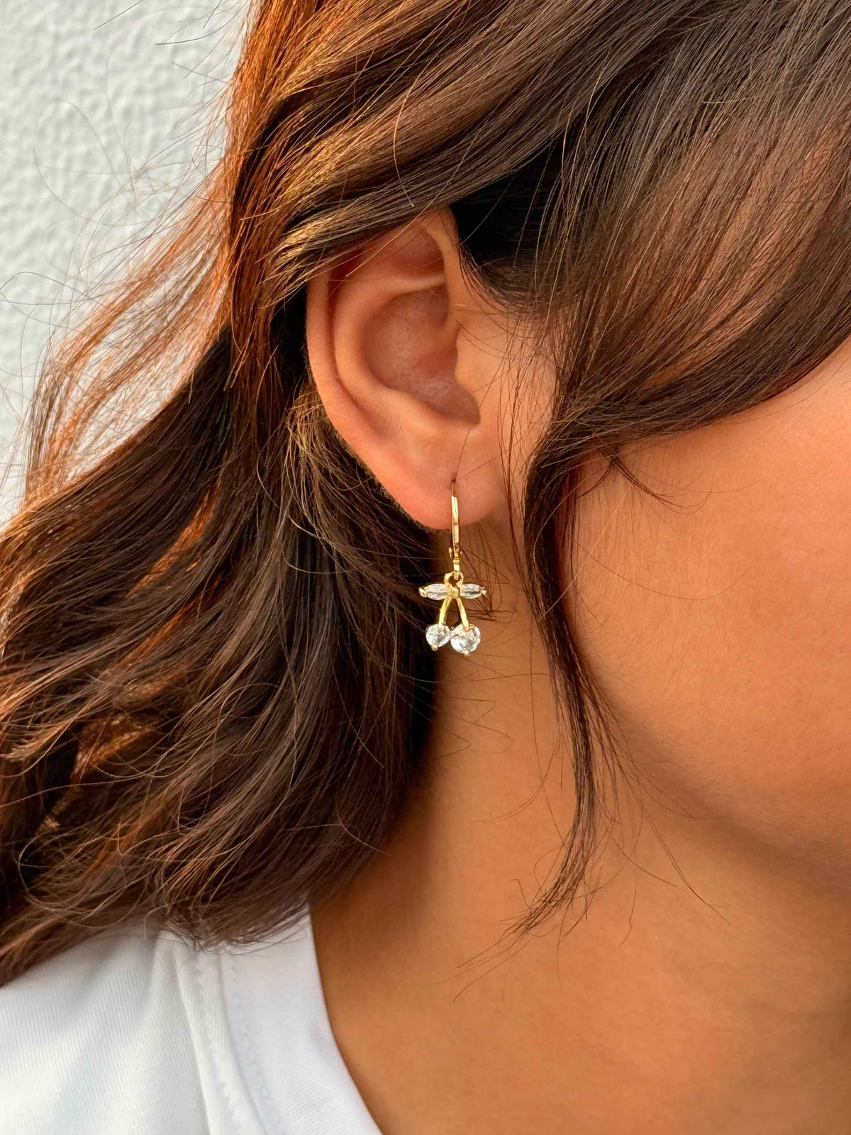 Cherry Crystal Hoop Earrings