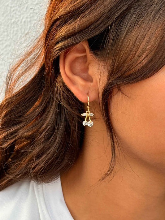 Cherry Crystal Hoop Earrings