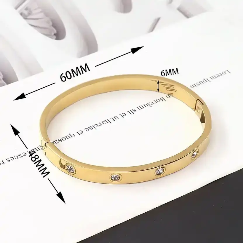 Luxury Gift Set For Girls | 18K Gold Plated Nail & Crystal Cuff Bracelet Combo - Standard Size