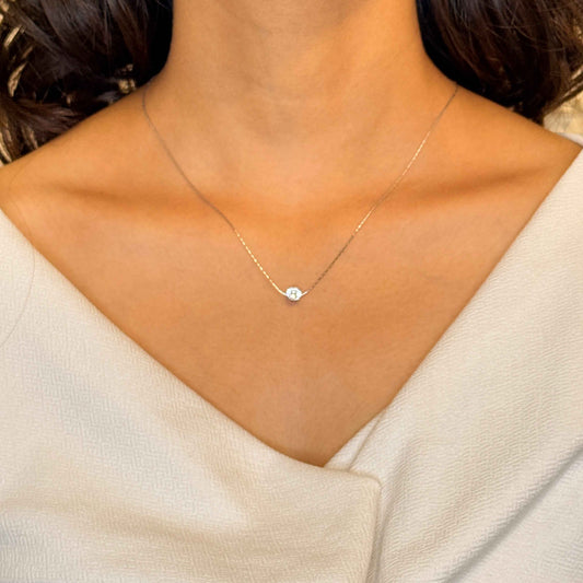 Tiny Heart Solitaire Necklace