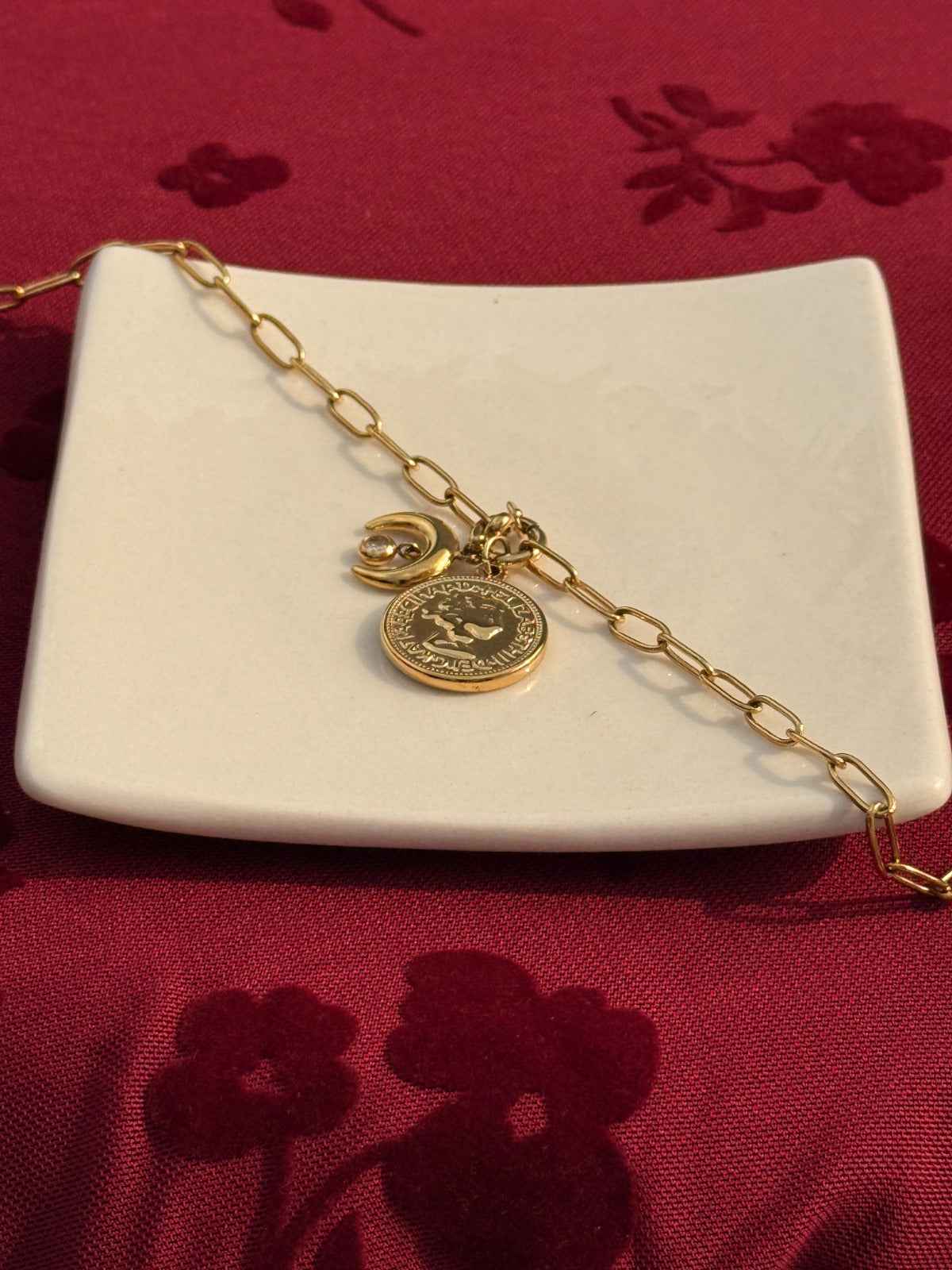 Vintage Coin Charm Bracelet