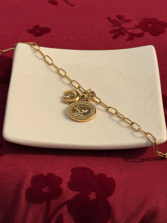 Vintage Coin Charm Bracelet