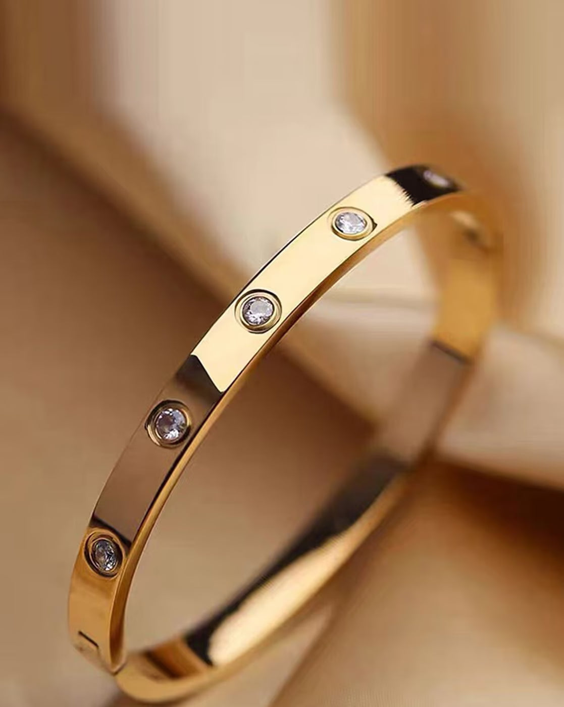 Luxury Gift Set For Girls | 18K Gold Plated Nail & Crystal Cuff Bracelet Combo - Standard Size