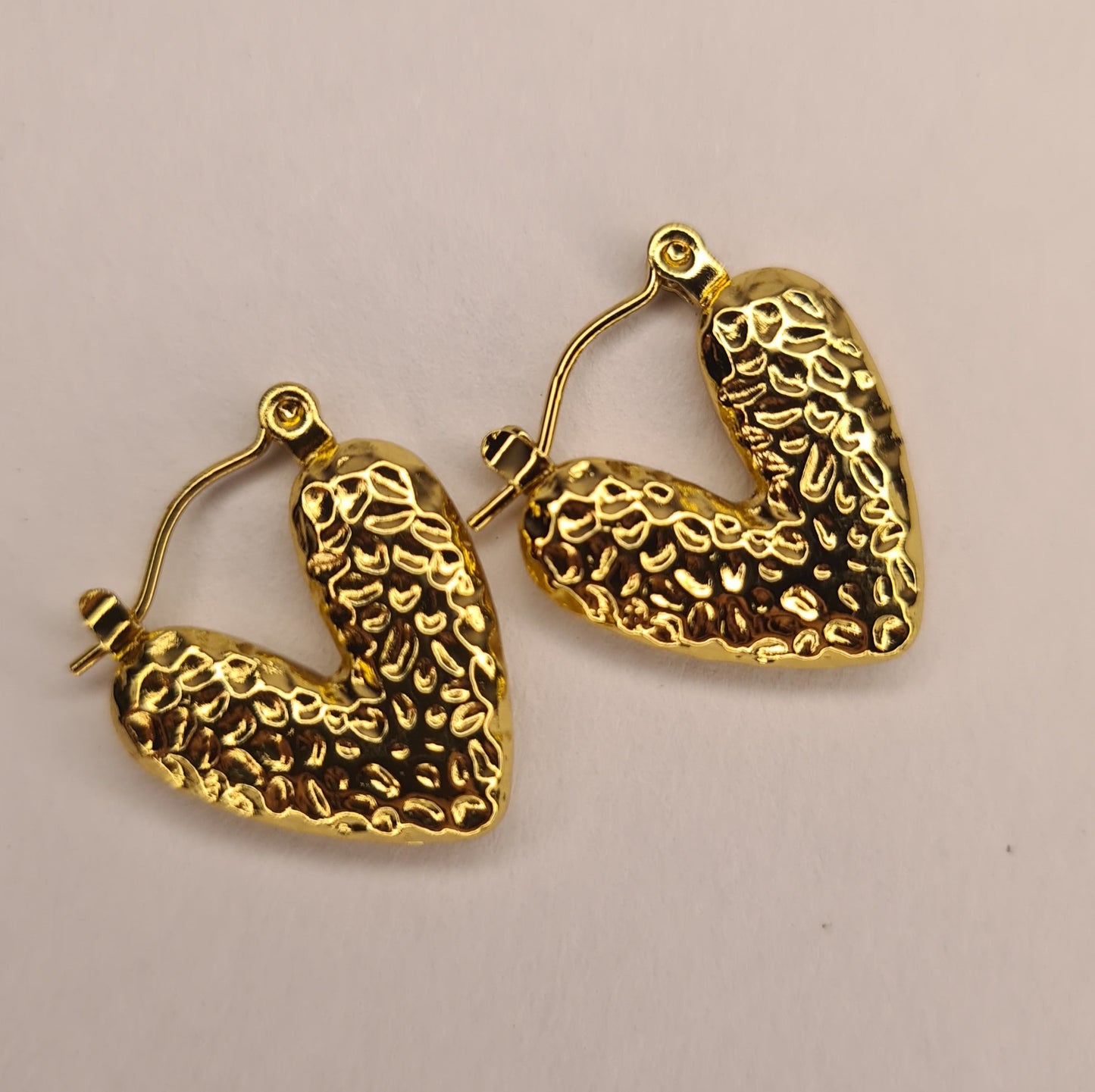 Hammered Heart Hoops