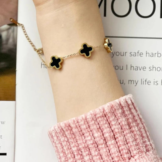 Gold Clover Charm Bracelet