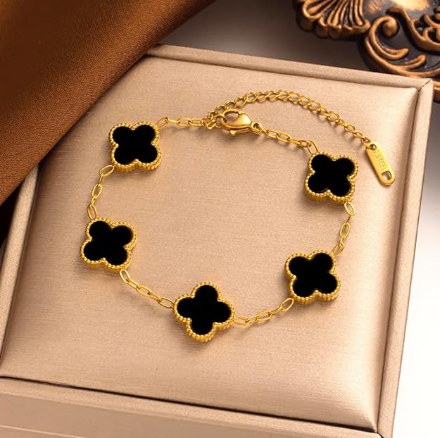 Gold Clover Charm Bracelet