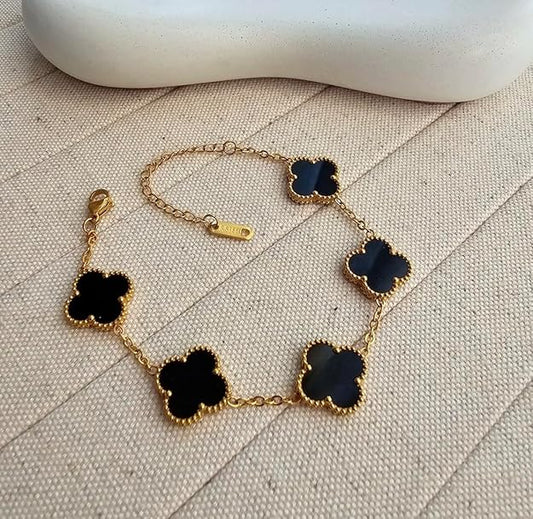 Gold Clover Charm Bracelet