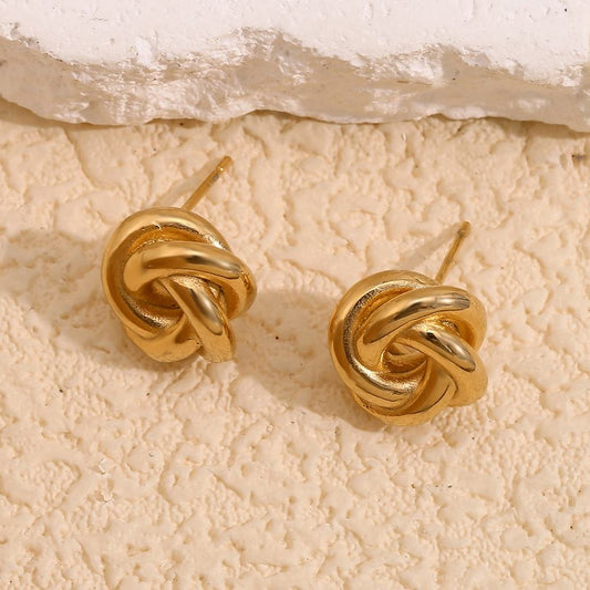 Golden Knot Stud Earrings