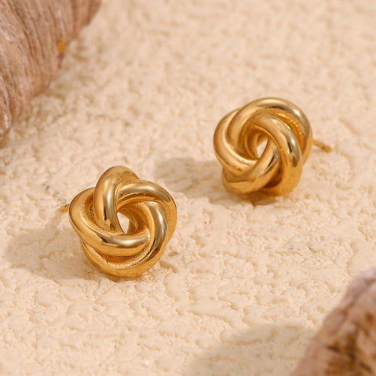Golden Knot Stud Earrings