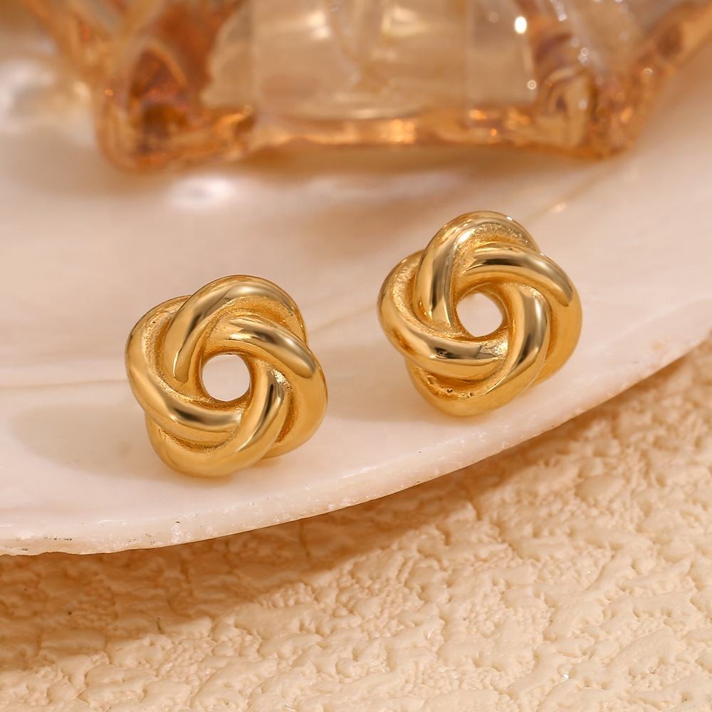 Golden Knot Stud Earrings