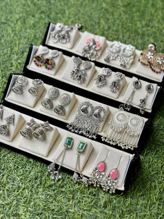 Set Of 16 Premium Earrings With Folding Jewelry Box | Premium Jhumka Gift Box