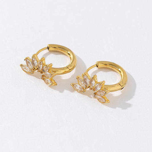 Bloom Crystal Huggie Hoop Earrings