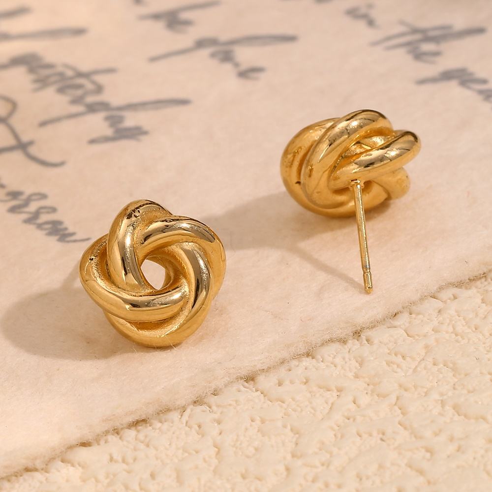 Golden Knot Stud Earrings