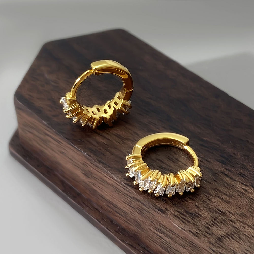 Radiant Baguette Huggie Earrings