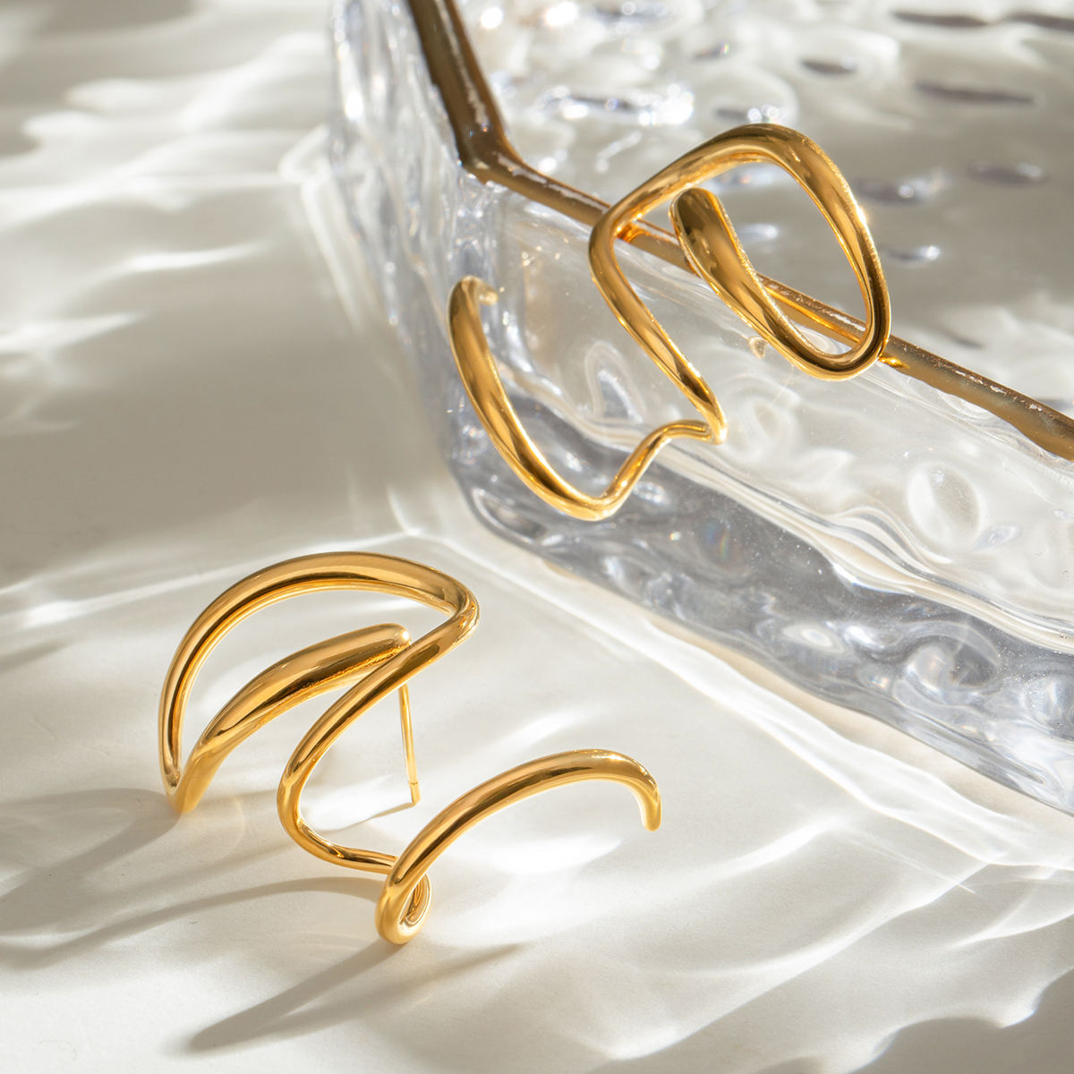 Liquid Wave Statement Earrings