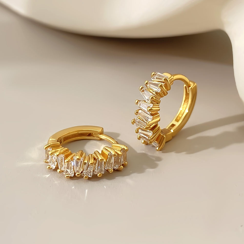 Radiant Baguette Huggie Earrings