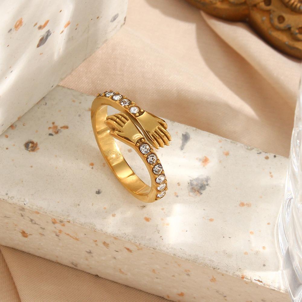 Crystal Embrace Open Hug Ring
