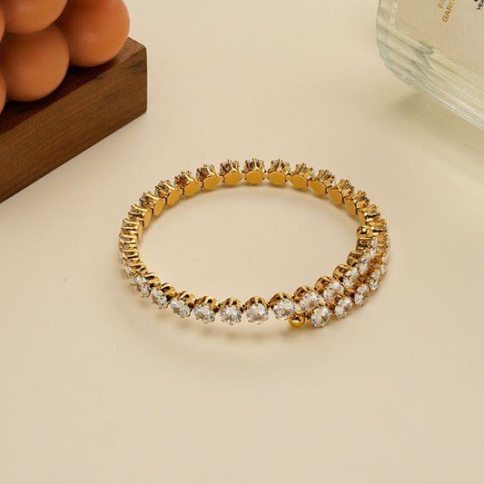 Celestial Radiance Crystal Tennis Bangle