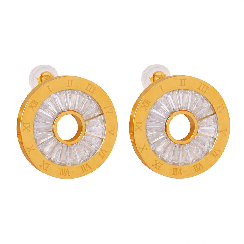 Eternal Time Roman Dial Stud Earrings
