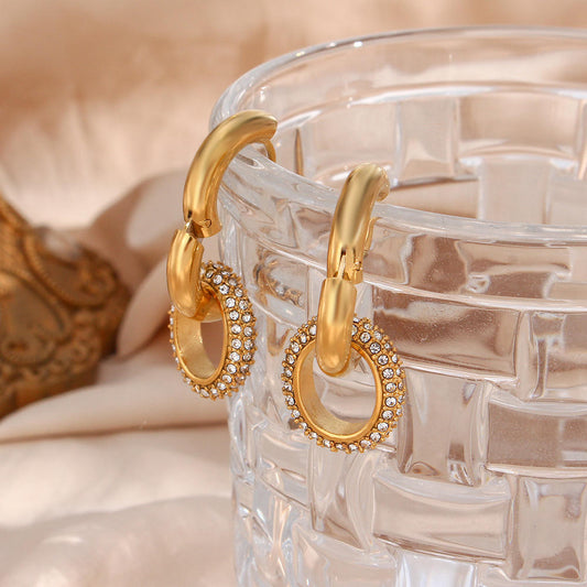 Luna Halo Drop Huggie Earrings