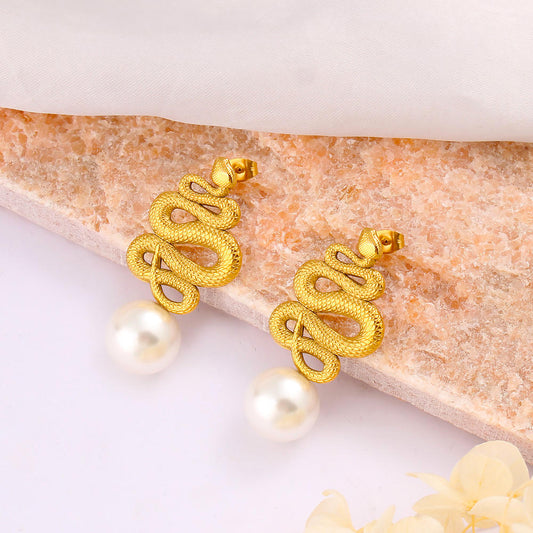 Serpentina Pearl Drop Earrings