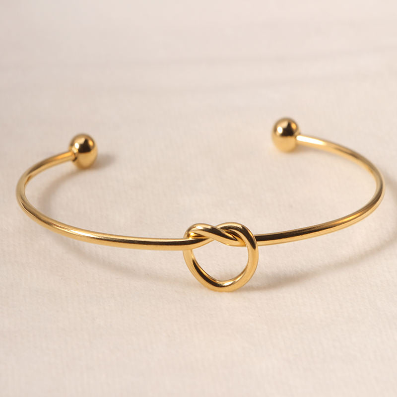 Eternal Knot Minimal Cuff Bracelet