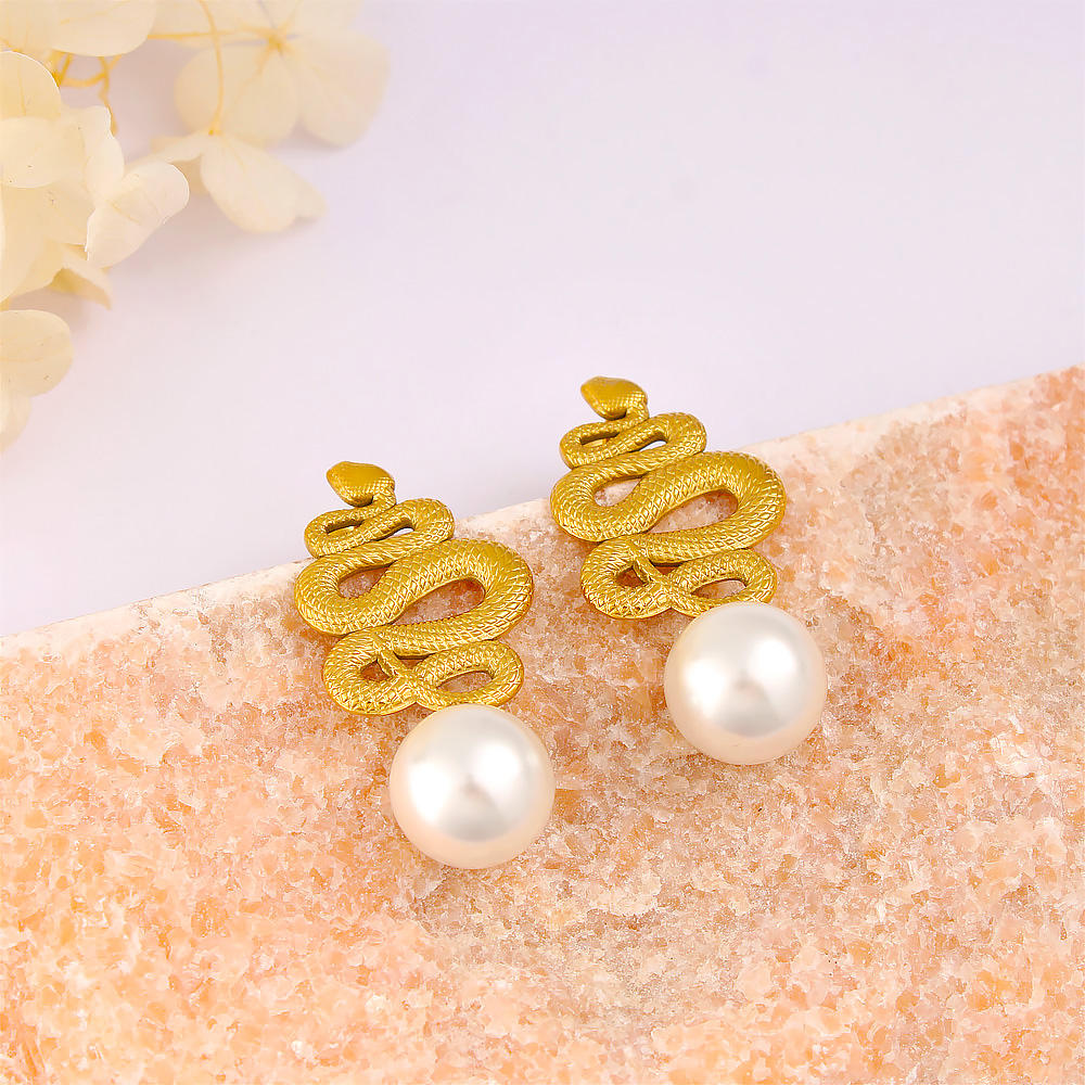 Serpentina Pearl Drop Earrings