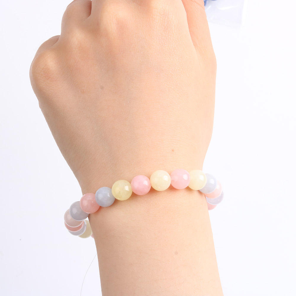 Pastel Harmony Natural Gemstone Bead Bracelet