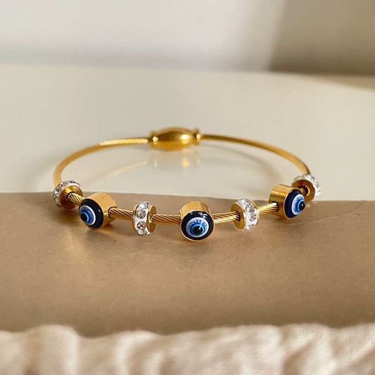 Evil Eye Bracelet | 18K Gold Plated Adjustable Bracelet|
