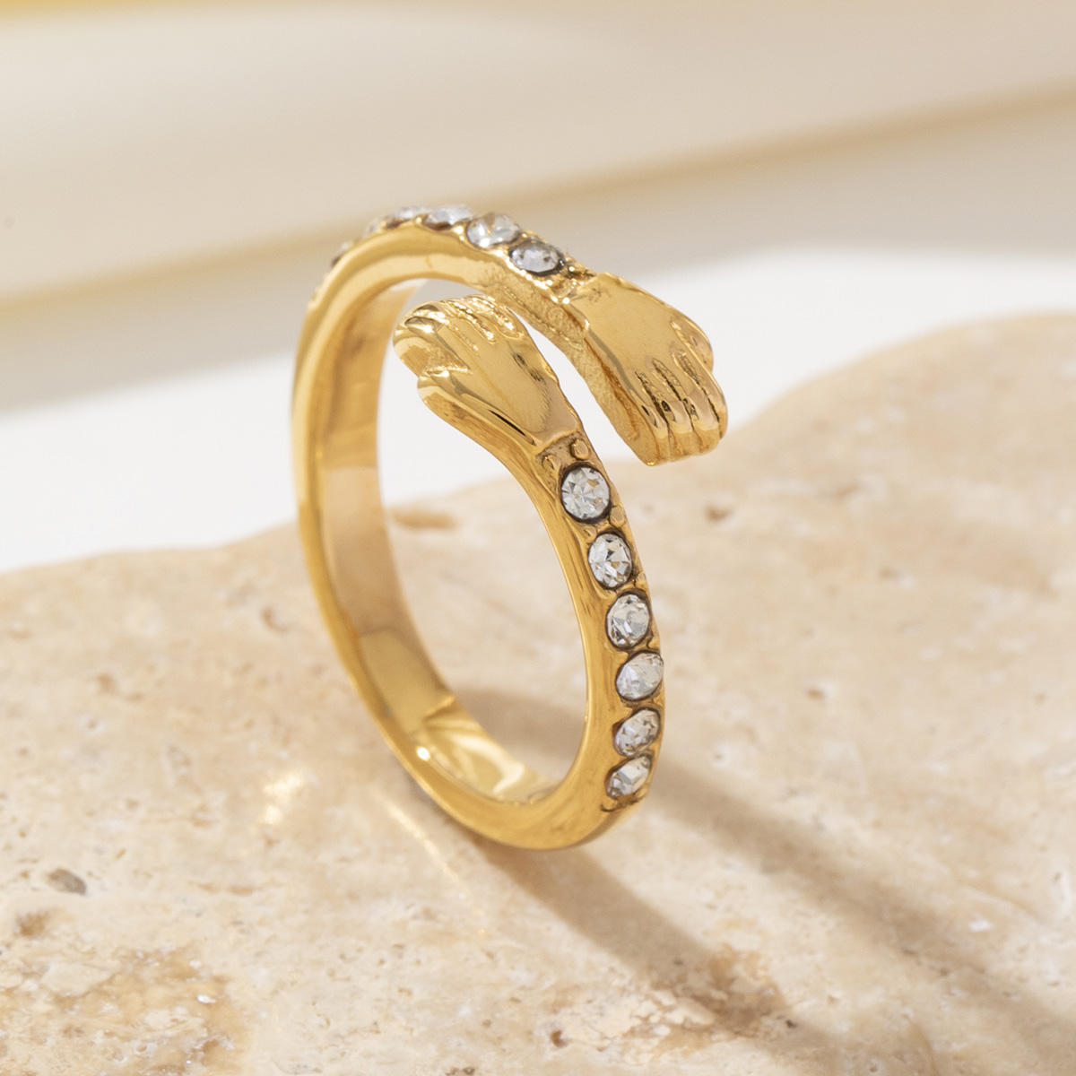 Crystal Embrace Open Hug Ring