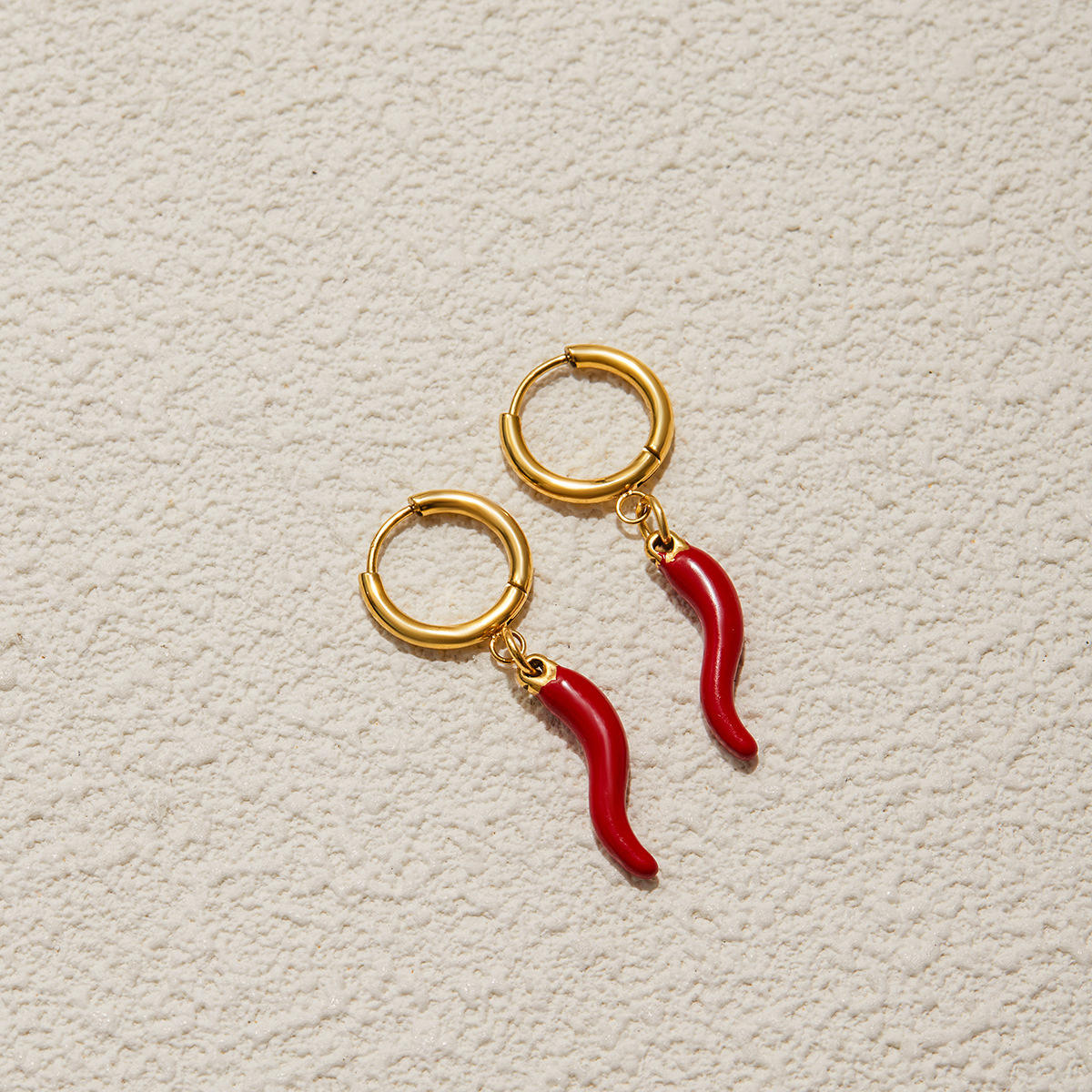 Scarlet Charm Hoop Earrings