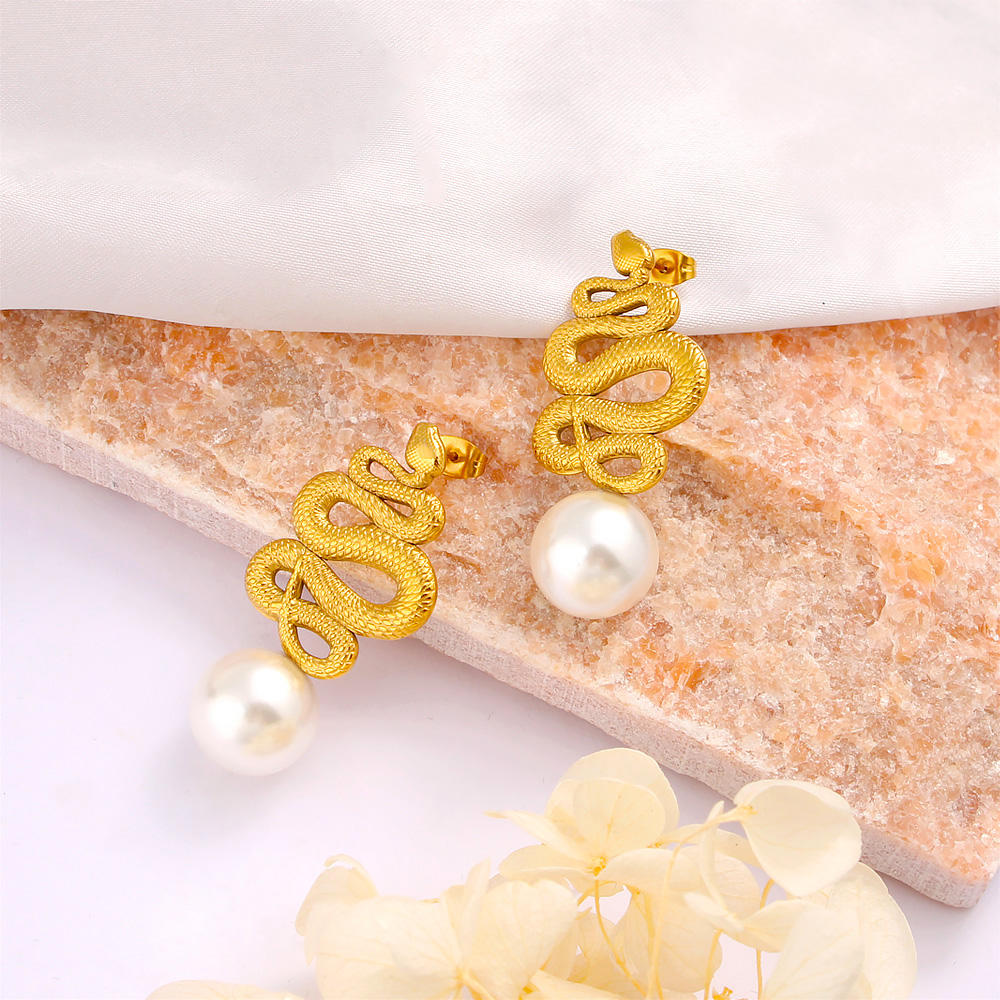 Serpentina Pearl Drop Earrings