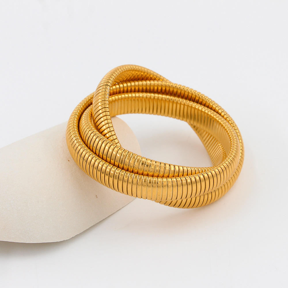 Eternity Coil Multi-Loop Gold Bracelet
