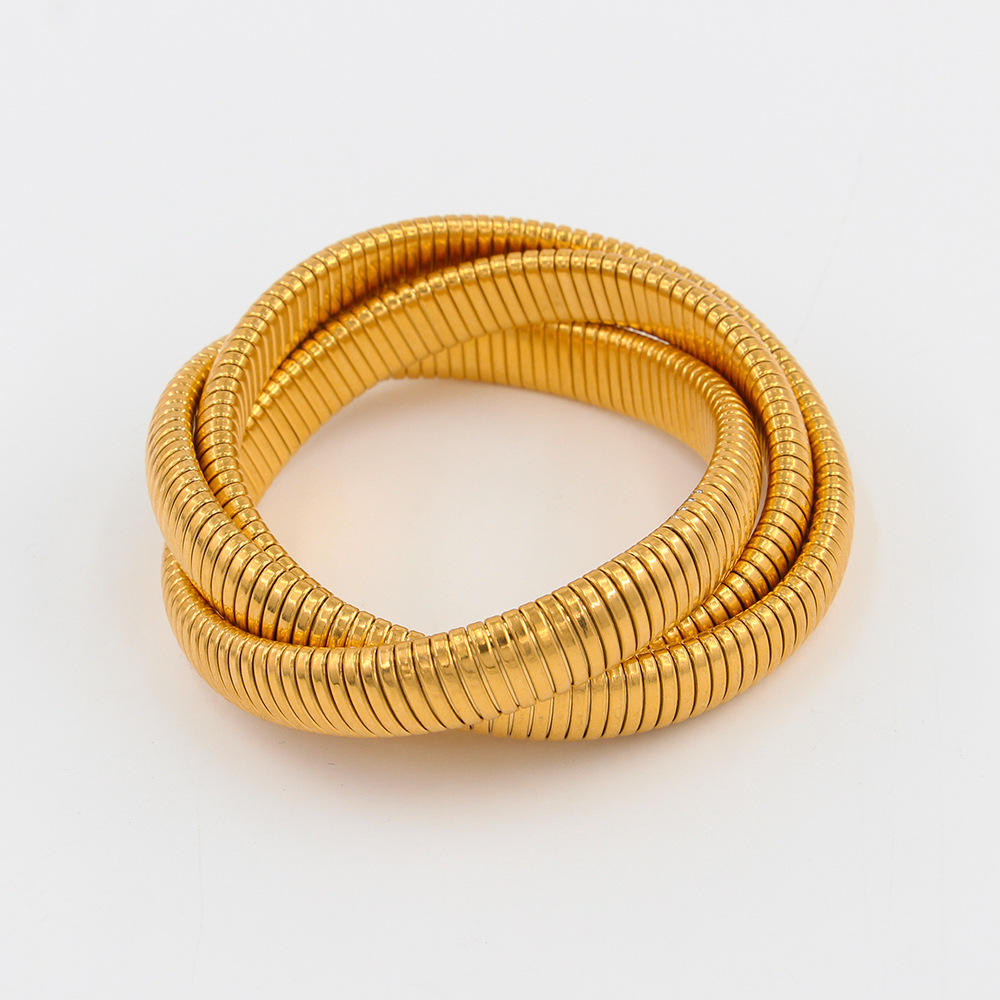 Eternity Coil Multi-Loop Gold Bracelet