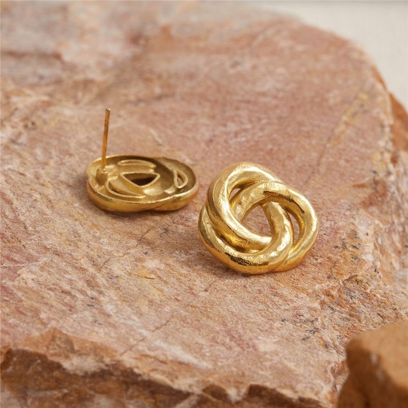 Golden Knot Stud Earrings