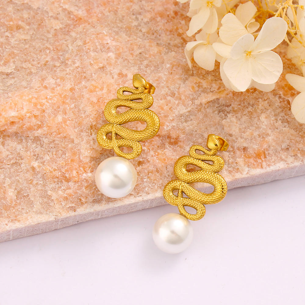 Serpentina Pearl Drop Earrings