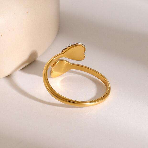 Crystal Heart Open Ring
