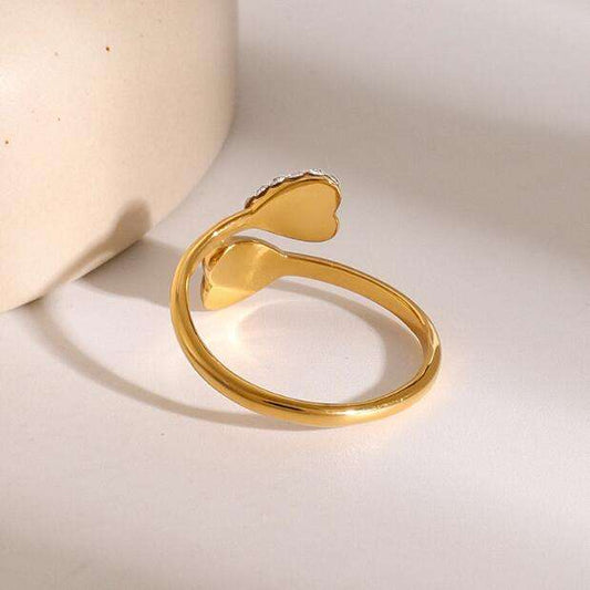Crystal Heart Open Ring