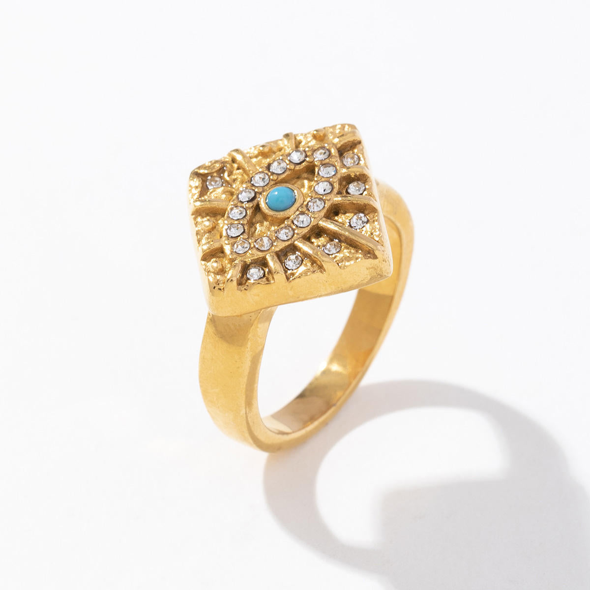 Golden Nazar Evil Eye Statement Ring
