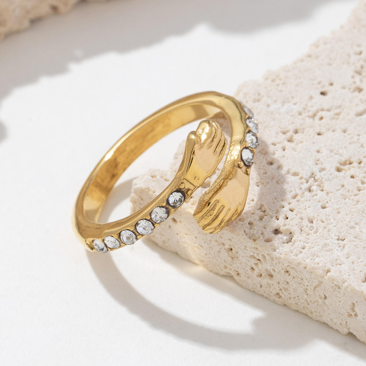 Crystal Embrace Open Hug Ring