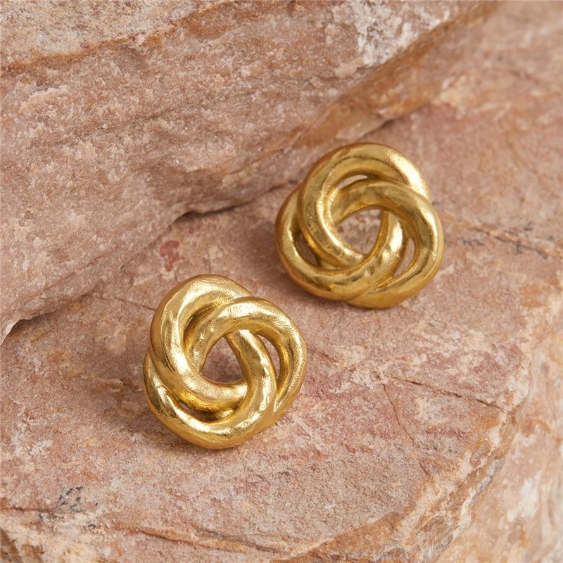 Golden Knot Stud Earrings