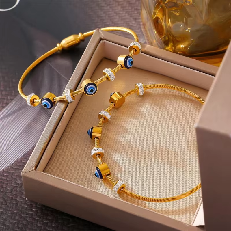 Evil Eye Bracelet | 18K Gold Plated Adjustable Bracelet|